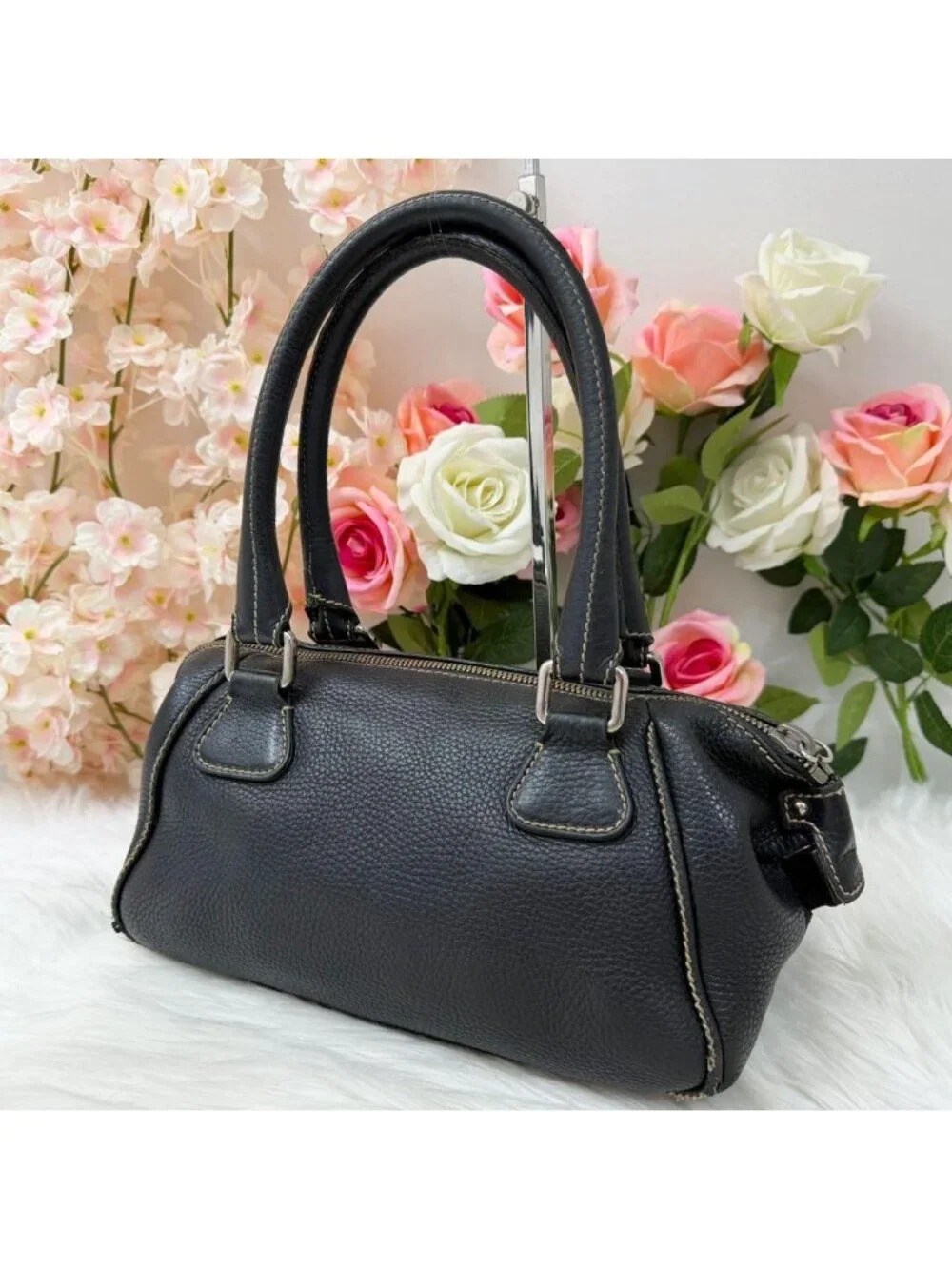 Chanel Leather Mini Boston Bag